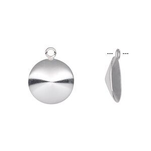 Drop, Almost Instant Jewelry®, sterling silver, 14mm round with 14mm rivoli setting. Sold individually.
