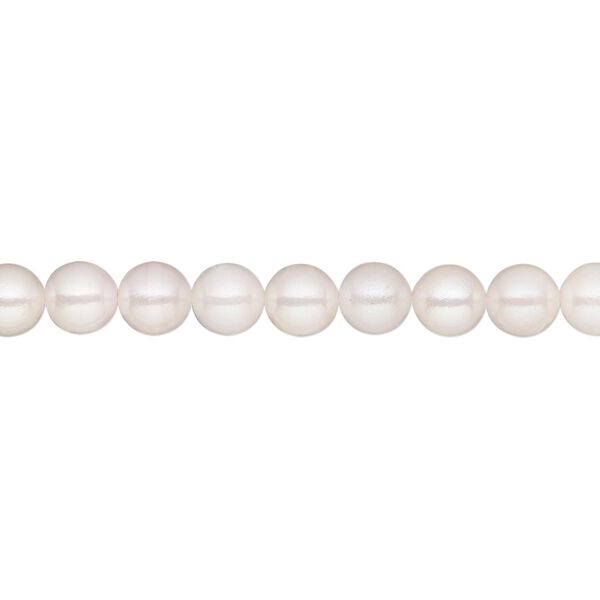 Pearl Akoya cultured saltwater 1pk white, 5-5.5mm round B grade bleached 15.5-16 inch image number 0