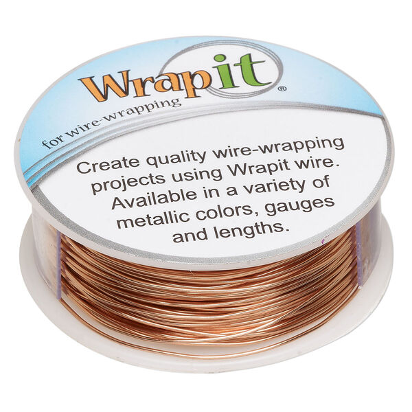 Wire, Wrapit®, bright copper, dead-soft, round, 22 gauge. Sold per 0.25-pound spool, approximately 130 feet. image number 0