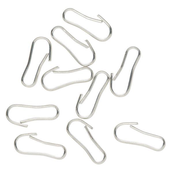 Clasp, snap hook, antique silver-finished brass, 16x7mm. Sold per pkg of 10. image number 0