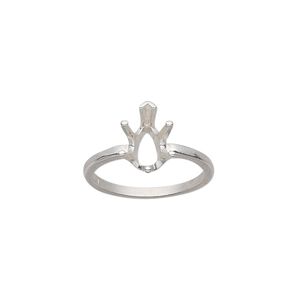 Ring, Sure-Set™, sterling silver, 10x7mm 6-prong pear basket setting, size 6. Sold individually.