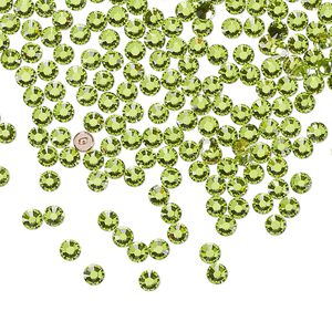 Flat back 144pk citrus green foil back, Crystal Passions® hotfix 2.7-2.9mm round SS10 2038