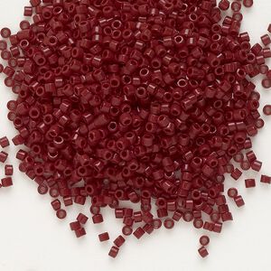 Seed bead, Delica®, glass, pkg/7.5g, #11 round, opaque currant (DB-1134).