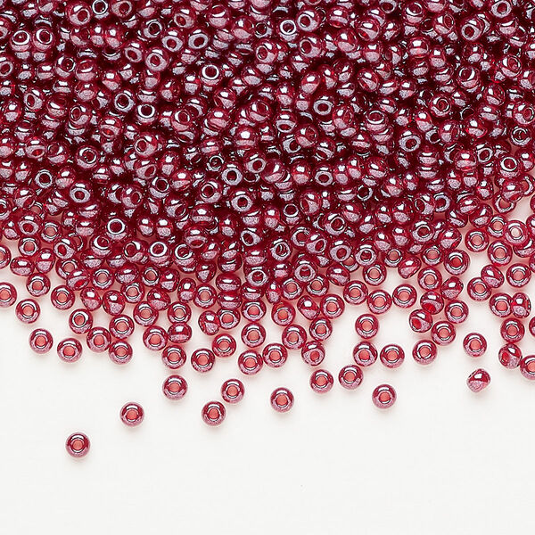 Seed bead glass1pkg1 #11 round, translucent luster dark red image number 0