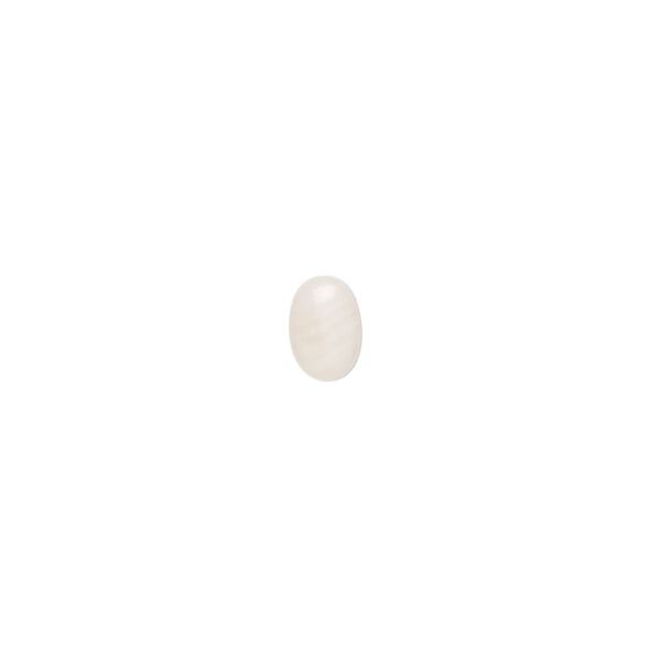 Cabochon, bamboo coral (bleached), white, 7x5mm calibrated oval, Mohs hardness 3-1/2 to 4. Sold per pkg of 4. image number 0