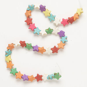 "Magnesite" / resin 1pkg1, puffed star bead 15 inch mixed colors 12x9mm-12x10mm