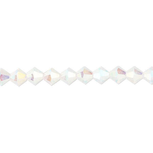 Bead 144pk crystal AB 2X, Preciosa Czech crystal 5mm bicone image number 0