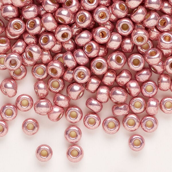 Seed bead, Miyuki 1pkg250g glass, #6 rocaille, Duracoat&reg; opaque galvanized dark coral (RR-4209) image number 0