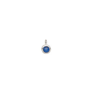 Drop 1pkg1, sterling silver and lapis lazuli, 4.5mm single-sided round.
