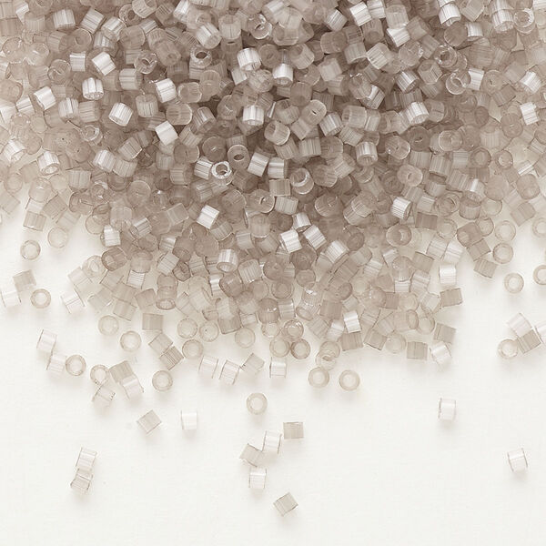 Seed bead, Delica®, glass, pkg/7.5g, #11 round, opaque silk glass enamel grey (DB-0827). image number 0
