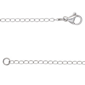 Chain 1pkg1 curb, 1.9mm / lobster claw clasp, stainless steel 18 inch