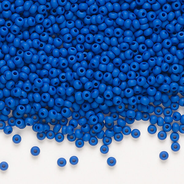 Seed bead, Preciosa Ornela, Czech glass, pkg/500g, opaque matte blue, #10 rocaille. image number 0