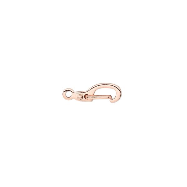Clasp self-closing hook 1pkg100 copper-plated, 11x5mm, brass 1-strand image number 0