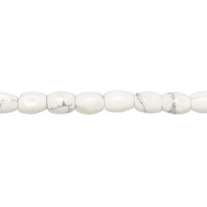 Howlite 1pkg1, barrel bead natural, 15 inch 6x5mm-7x5mm