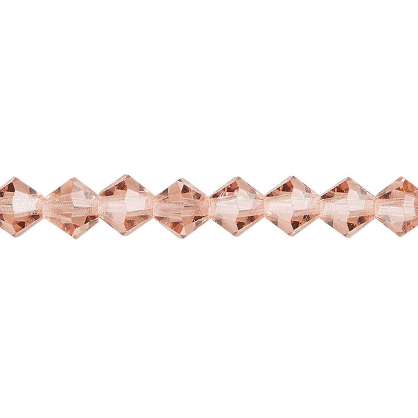 Bead 144pk rose peach, Preciosa Czech crystal 6mm bicone image number 0
