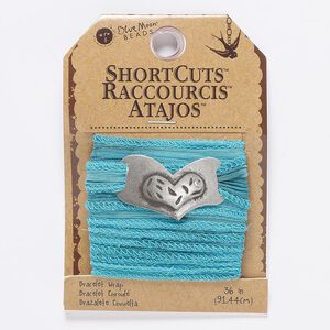 Ribbon, polyester, blue ombre, 7/8 inches wide with crinkle. Sold per pkg of 36 inches.