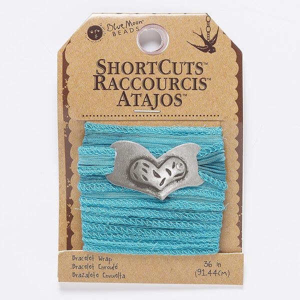 Ribbon, polyester, blue ombre, 7/8 inches wide with crinkle. Sold per pkg of 36 inches. image number 0
