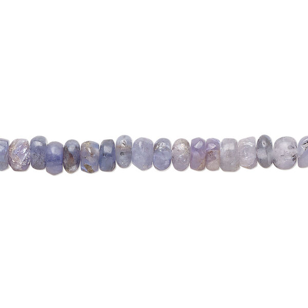 Bead, tanzanite (heated), shaded, 4x2mm-5x4mm hand-cut rondelle, C grade, Mohs hardness 6-7. Sold per 14-inch strand, approximately 115 beads. image number 0