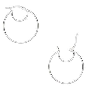 Hoop, sterling silver, 25mm round with closed loop, 19 gauge. Sold per pair.