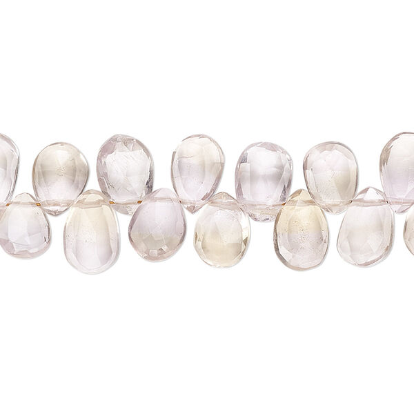 Bead, ametrine and amethyst (natural), 7x6mm-11x7mm hand-cut top-drilled faceted puffed teardrop with 0.4-1.4mm hole, B- grade, Mohs hardness 7. Sold per 9-inch strand. image number 0