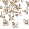Sew-on 12pk honey silver plate, Preciosa Czech crystal 10mm spacer butterfly image number 0