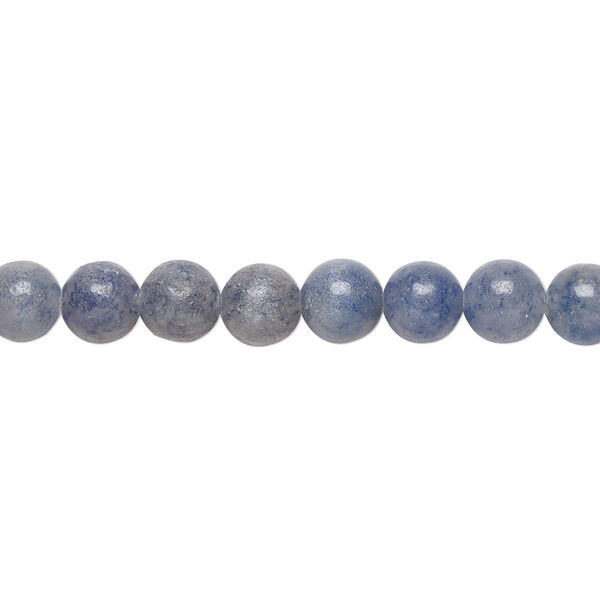 Bead 1pkg1 blue aventurine, 6mm round B grade, 15.5-16 inch natural light to dark image number 0