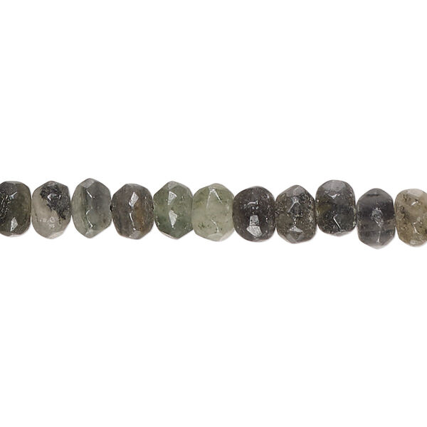 Spotted quartz 1pkg1, hand-cut faceted rondelle bead natural 14 inch 5x3mm-6x4mm image number 0