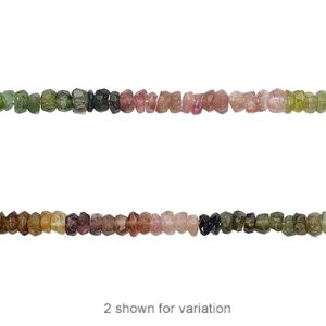 Multi-tourmaline 1pkg1, hand-cut faceted rondelle bead natural 12 inch 2x1mm-4x2mm