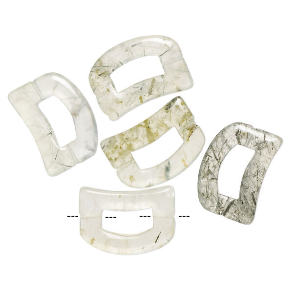 Bead, prehnite (natural), 25x17mm-25x19mm with 13x5mm inside diameter, C grade, Mohs hardness 6 to 6-1/2. Sold per pkg of 5. image number 0