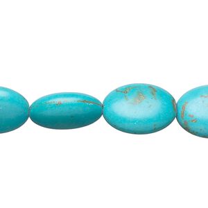 Magnesite 1pkg1, puffed oval bead 15 inch 15x12mm-16x12mm