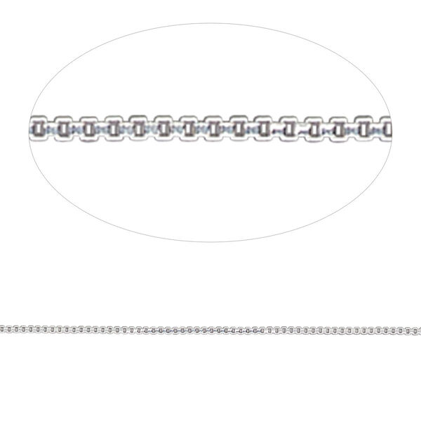 Chain, Gossamer™, sterling silver, 0.7mm Venetian box. Sold per pkg of 5 feet. image number 0