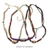 Necklace mix, cotton / bone / wood (dyed), multicolored, 8x3mm-25x14mm multi-shape, adjustable from 18-28 inches with macramé knot. Sold per pkg of 3. image number 2
