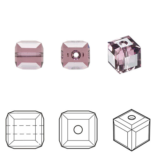 Bead 6pk iris, Crystal Passions® 8mm cube 5601 image number 0