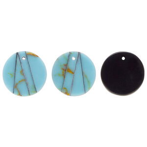 Resin 1pkg2, flat round drop multicolored 13mm