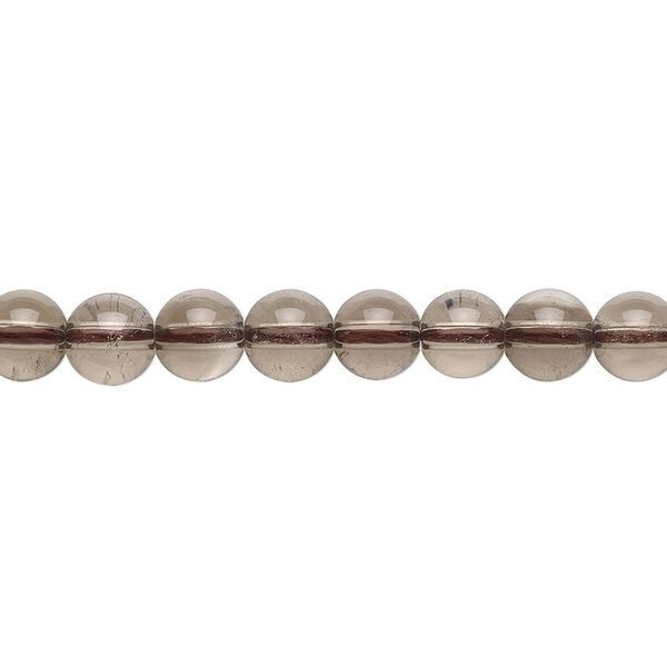 Smoky quartz 1pkg1, round bead 15.5-16 inch 6mm image number 0