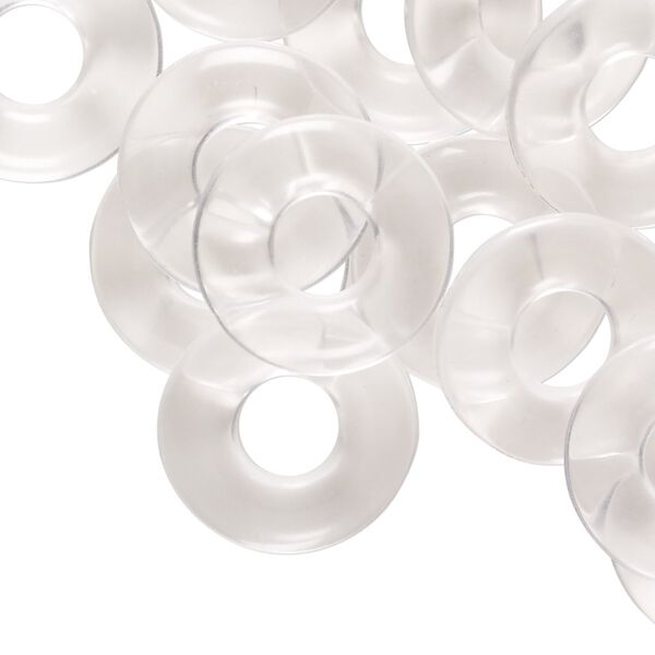 Component, acrylic, transparent clear, 19mm round donut. Sold per pkg of 24. image number 0