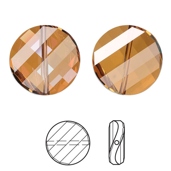 Bead 1pk crystal copper, Crystal Passions® 22mm twist 5621 image number 0