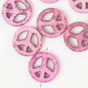 Magnesite 1pkg12, peace sign bead 15mm pink & brown image number 1