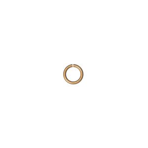 Jump ring, antique gold-plated brass, 6mm round, 4.4mm inside diameter, 20 gauge. Sold per pkg of 1,000.