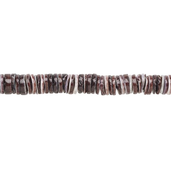 Bead, violet oyster shell (natural), 4-5mm hand-cut heishi, Mohs hardness 3-1/2. Sold per 24-inch strand. image number 0
