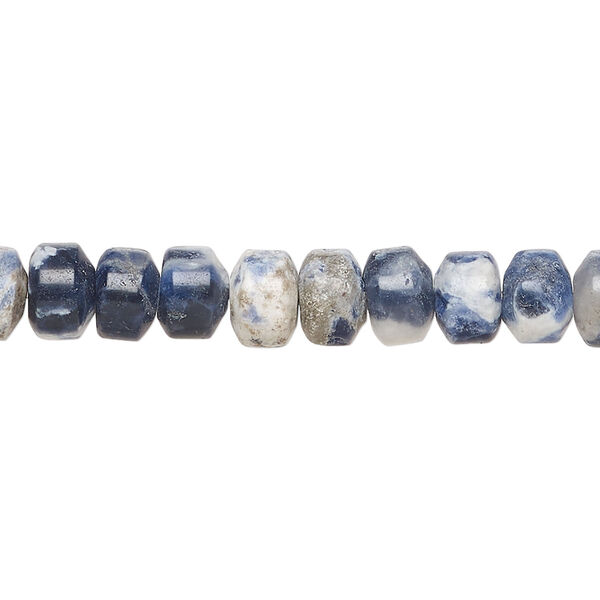 Sodalite 1pkg1, drum bead natural, 14 inch 7x5mm image number 0