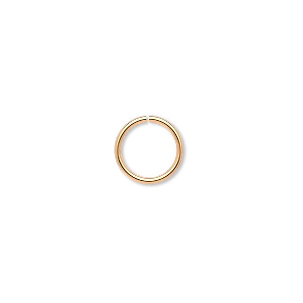 Jump ring, gold-plated brass, 10mm round, 8mm inside diameter, 18 gauge. Sold per pkg of 500. image number 0