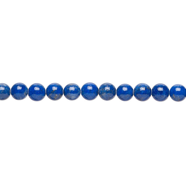 Bead, lapis lazuli (natural), 4mm round, A- grade, Mohs hardness 5 to 6. Sold per 15-1/2" to 16" strand. image number 0