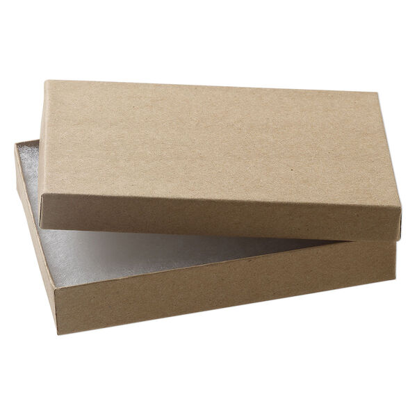 Paper / "cotton" (polyester) 1pkg4, rectangle box kraft 5.25x3.75x.88 inch image number 0