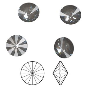 Chaton 144pk crystal dark grey ignite LacquerPRO, Swarovski® 12mm rivoli 1122