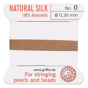 Thread, Griffin, silk, cornelian, size #0. Sold per 2-meter card (approximately 78 inches).