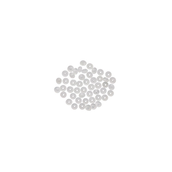 Mini Bead Huggers™, silicone, clear, 1.5x0.5mm rondelle. Sold per pkg of 50. image number 0