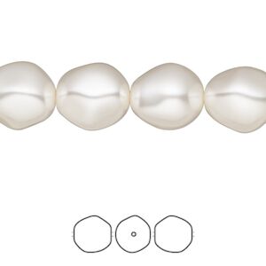 Pearl 100pk white, Swarovski® 12x11mm baroque round 5841