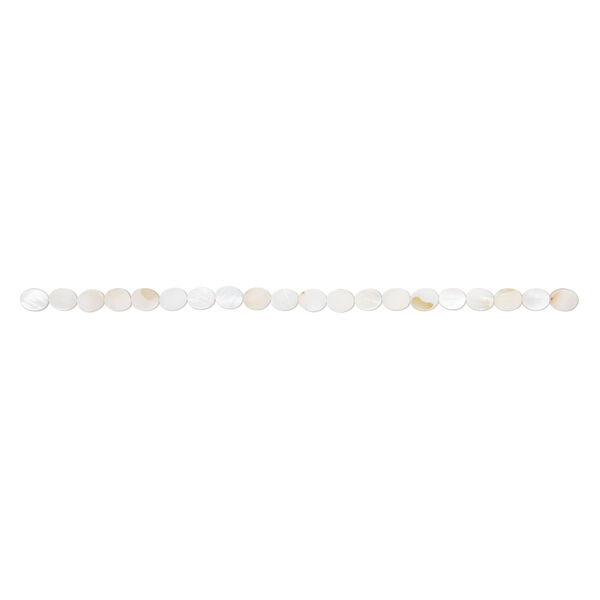 Mother-of-pearl shell 1pkg1, flat oval bead 15 inch 12x10mm image number 1
