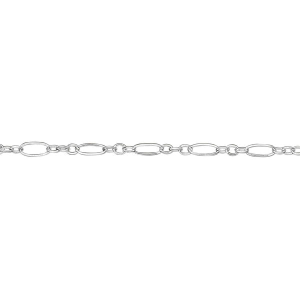 Chain, sterling silver, 2.5mm fine Figaro. Sold per pkg of 5 feet. image number 0